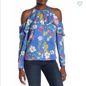 NWT Parker Floral Cold Shoulder Blouse